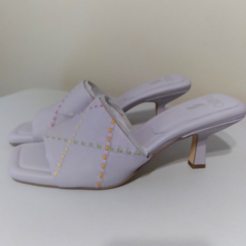 Franco Sarto Leather Kitten Heel Sandal‎ Purple Lavender Size 11 - Picture 5 of 10